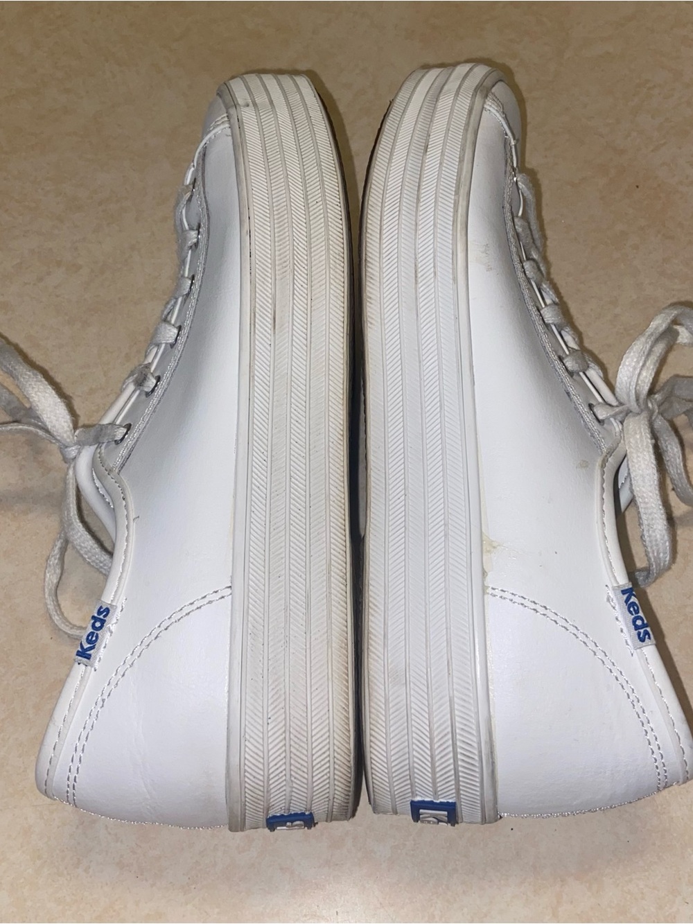 Keds Sneakers Womens Size 7 Triple Up Leather White Athletic Platform Shoes - Picture 8 of 11